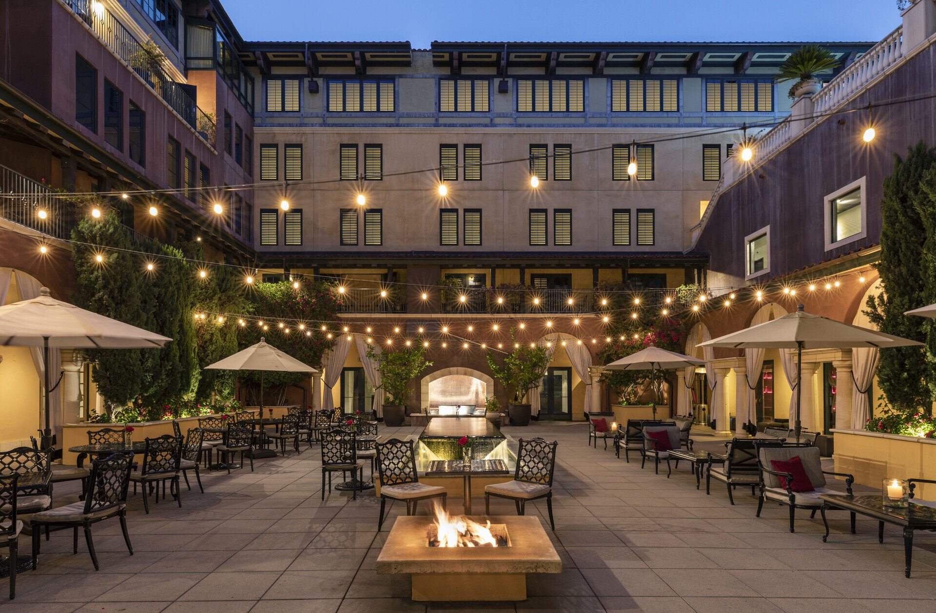 Courtyard at night