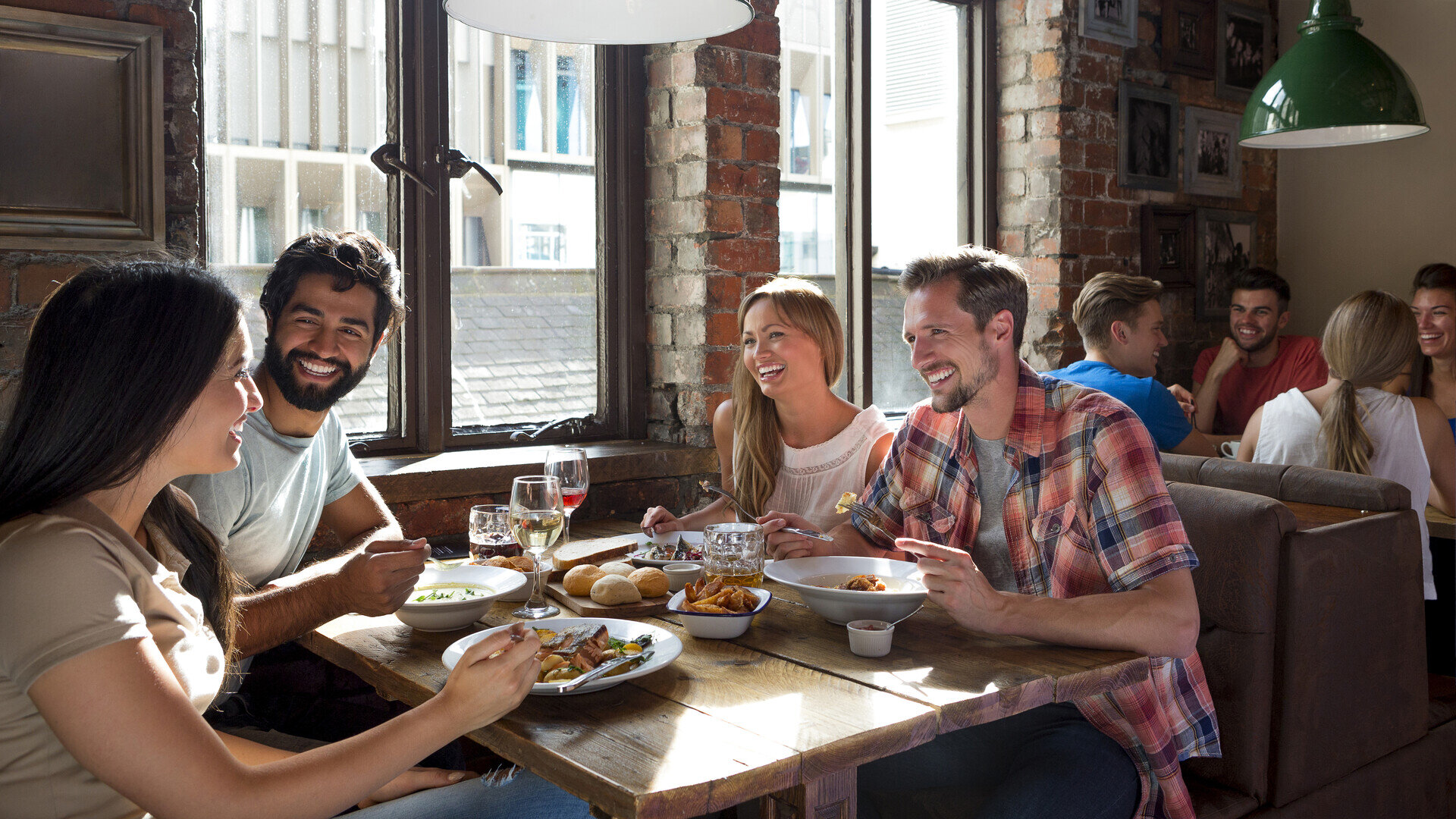 Group enjoying drinks